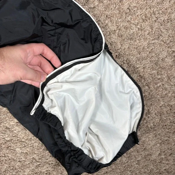 Vintage Nike Track Pants Men's Black White Lined Y2K Grunge Skate Goth Size L - Picture 8 of 10